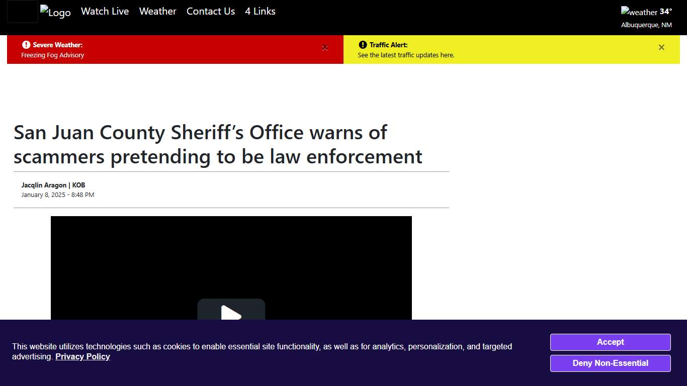 San Juan County Sheriff's Office warns of scammers pretending to be law enforcement - KOB.com